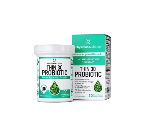 Probiotics for Weight Loss Support & Detox Cleanse – Lactobacillus Gasseri + 5 Probiotic Strains, ACV, Green Tea, Cayenne – Probiotics for Women & Men – Weight Loss Pills for Women & Men – 30 ct