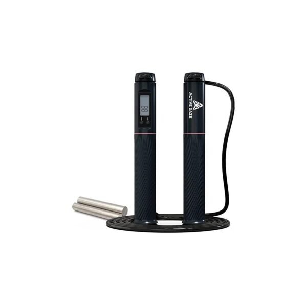 Jump Rope with Digital and Calorie Counter – Weighted Jump Rope for Fitness, Weight Loss, Exercise, Workout, Gym, Cross-fit, Speed Skipping, MMA, Boxing – Adjustable Rope for Men, Women & Kids