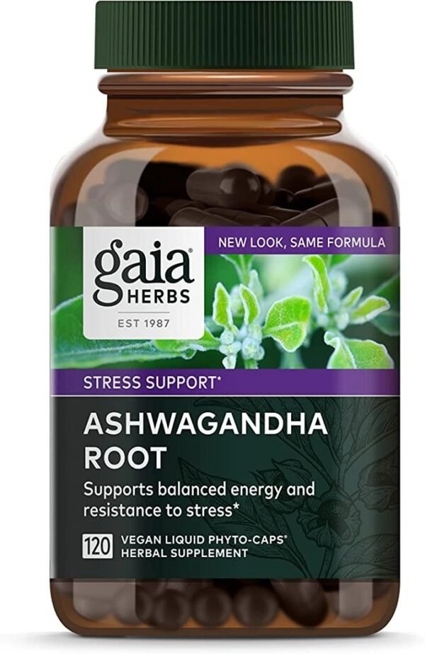 Gaia Herbs Ashwagandha Root – Made with Organic Ashwagandha Root to Help Support a Healthy Response to Stress, The Immune System, and Restful Sleep – 120 Vegan Liquid Phyto-Capsules (60-Day Supply)